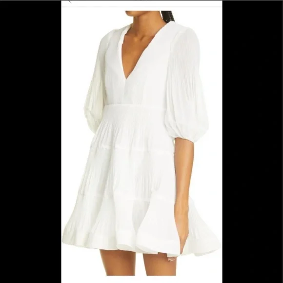open lace back dress Pleated Midi Dress ZIMMERMANN Bianco main image 1